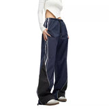 Fongt Casual Sports Pants Female Summer Thin Straight Tube Wide Legs Loose Versatile Speed Dry Overalls Red Pants-Outfit