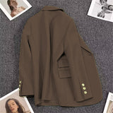 Fongt Spring And Autumn New Coffee Color Suit Coat Female A Button Casual Temperament Small Spring Suit Tide-Outfit