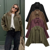 Fongt Spring Pilot Jacket Bat Sleeve Zipper Loose Tuffen Jacket Women's Casual Jacket