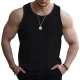 Fongt Men's New Summer Sleeveless Knit Dresses Men's Sleeveless Knitted