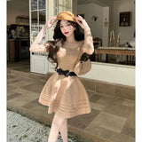 Fongt Lace Dress Women's Summer New Korean Style Temperament V-Neck Fashion Lace Dress