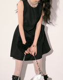 Fongt And White Iris Solid-Colored Vest Dress Woman Design Feeling Small Gentle And Comfortable Sleeveless Casual Dress Summer