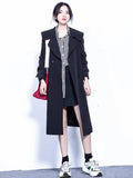 Spring Fall Long Trench Jackets Korean Casual Double Breasted Gabardina Coats Women Loose Windbreaker Abrigos