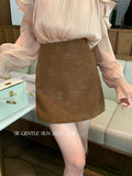 Fongt Xixi 13 Line 2025 Autumn White Standard Commuter Thin High-Waist Temperament PU Short Leather Skirt Women 85245