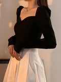 Ruched Puff Sleeve Blouse-Outfit