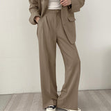 Fongt And Autumn New Blazer Female British Wind Casual Versatile Blue Small Medium Long Suit Female-Outfit