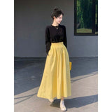 Fongt New Summer Pear-Shaped Body Folds Tight Waist Thin A Skirt Hanging Small Design Half-Body Skirt
