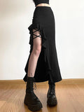 High Waist Irregular Split Goth