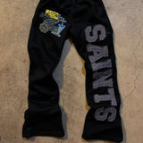 Fongt Popular SAINTS Series Printed Young Casual Broad Leg Trousers Hot