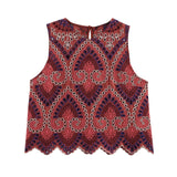 Fongt For Women's INS Burst Hollow Embroidered Top + Half-Dress Suit
