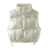 Metal Technology Fabric Fashion Down Cotton Vest In Spring-Outfit