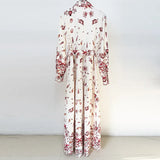 Fongt Spring And Summer New Star Fashion Holiday Casual Printed Shirt Long Dress Long Dress