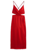 Cutout Design Silk Satin