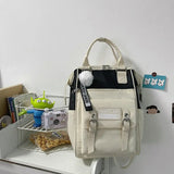for School Teenagers Girls Cute Ring Bag Designer Travel Laptop Backpack Women Notebook Back Pack Patchwork