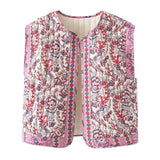 Fongt Women's Clothing 2025 Autumn And Winter New Street Fashion Printed Cotton Vest Vest Coat Women 6NS091