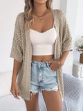 Fongt Summer Short-Sleeved Bohemian Thin Knitted Cardigan Women's Dress