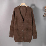 New 2021 Women's Autumn Winter Sweaters Elegant Cardigans Warm Oversized Knitwears Fashionable Lady Tops