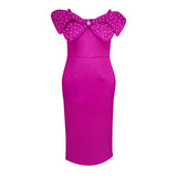 Fongt Sexy Bow Spiked Sling Skirt Christmas Party Sweet Spicy High-Waist Dress Dresses