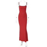 Strappy Backless Bodycon Maxi Dress-Outfit
