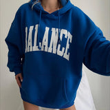 Contrast Vintage Logo Graphic Pullover Hoodie-Outfit