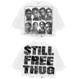 Fongt Cool Boy New English Before And After Printing 毛棉 Five-Sleeved T-Shirt Round Collar Top