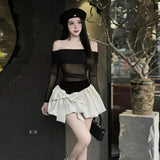 Fongt 2025 Fashion Trend Women's New Slanted Shoulder To Expose The Ears Of The Solid Color Vest