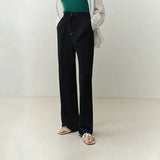 Summer 2022 New Thin Wide Leg Pants Women High Waist Loose Straight Tube Slim Casual Solid Pants Korean