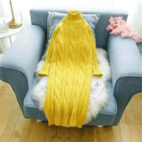 Turtleneck Twist Knitting Dresses Women Warm Candy Color Rib Knited Pullover Dress Elegant Chic Solid Sweater