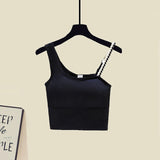 Streetwear Three Pieces Set For Women Slash Neck Vest+long Sleeve Sunscreen Shirt+high Waist Side Split Denim Skirts