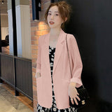 Fongt Chiffon Small Suit Coat Female Spring Summer New Korean Version Loose Design Sense Leisure Bask In Jacket Suit-Outfit