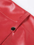 Cut-out Lace Up Pu Leather Pants-Outfit