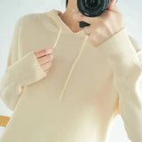 Candy Colors Hooded Sweaters Women's Casual Loose Green Solid Knitted Jumper Oversized Bottoming Pullover Blue Knitwear