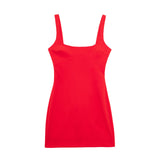 New Solid Color Slimming And Slim Short Suspender Dress 8342301-Outfit