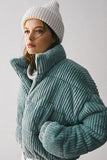 Stand Collar Puffer Coat 1028-1-Outfit