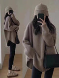 Sweater Soft Waxy Laziness Cover 2024 Spring New Style Light Mature Small Loose Knitted Blouse-Outfit