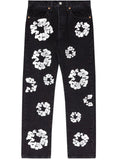 Chaochao Kapok Retro Water Washed Loose Straight Tube Casual Men's Jeans-Outfit