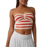 Fongt And Summer 2024 Explosion Women's Striped Net Color Sexy Hollow Bra Hair Weaving