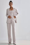 Fongt Women's Fashion Casual Suit Temperament Elegant Women's Blazer Trousers Three Pieces