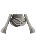 Sexy Club Slim T Shirt Women Lapel Collar Tees Womens Clothing Cotton Long Sleeve Korean Casual Fashion Tops 2023