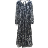 Sexy V-Collar Tassel Sequins Dress Dress And A Substitute Hair-Outfit