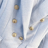QUALITY Newest 2023 Designer Blazer Women's Long Sleeve Double Breasted Metal Lion Buttons Blazer Jacket