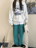 Landscape Print Crew Sweatshirt-Outfit