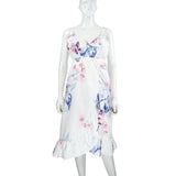 Wish Popular Style Lotus Leaf Edge Ink Deep V Sling Loose Irregularly Printed Pregnant Woman Dress-Outfit