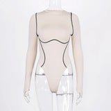Fongt Summer Women's New Long Sleeve Round Neck Seamless Onesie Women's Hair-Outfit