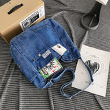 Aesthetic Denim Large Canvas Crossbody Bag-Outfit