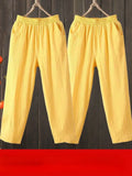 Fashion Woman Pants Casual Cotton Linen Harem Pants LOOSE Solid Ankle-Length Pants Elastic Waist Women's Summer