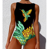 Swimsuit2025 New Conjoined Bikini Personality Abstract Print Swimsuit Women