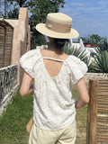 New French Design Feel Women's European Food Korean Women's Small Blouse Lace Three-Dimensional Embroidery