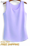 Korean Fashion Blouses Women White O-Neck Sleeveless Chiffon Vest Woman Tops Female Shirts 3XL Basic Solid Women