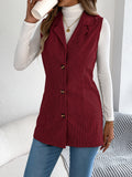 Fongt Autumn And Winter Leisure Single Buckle Suit Neck Lint Vest Coat Women's Clothing
